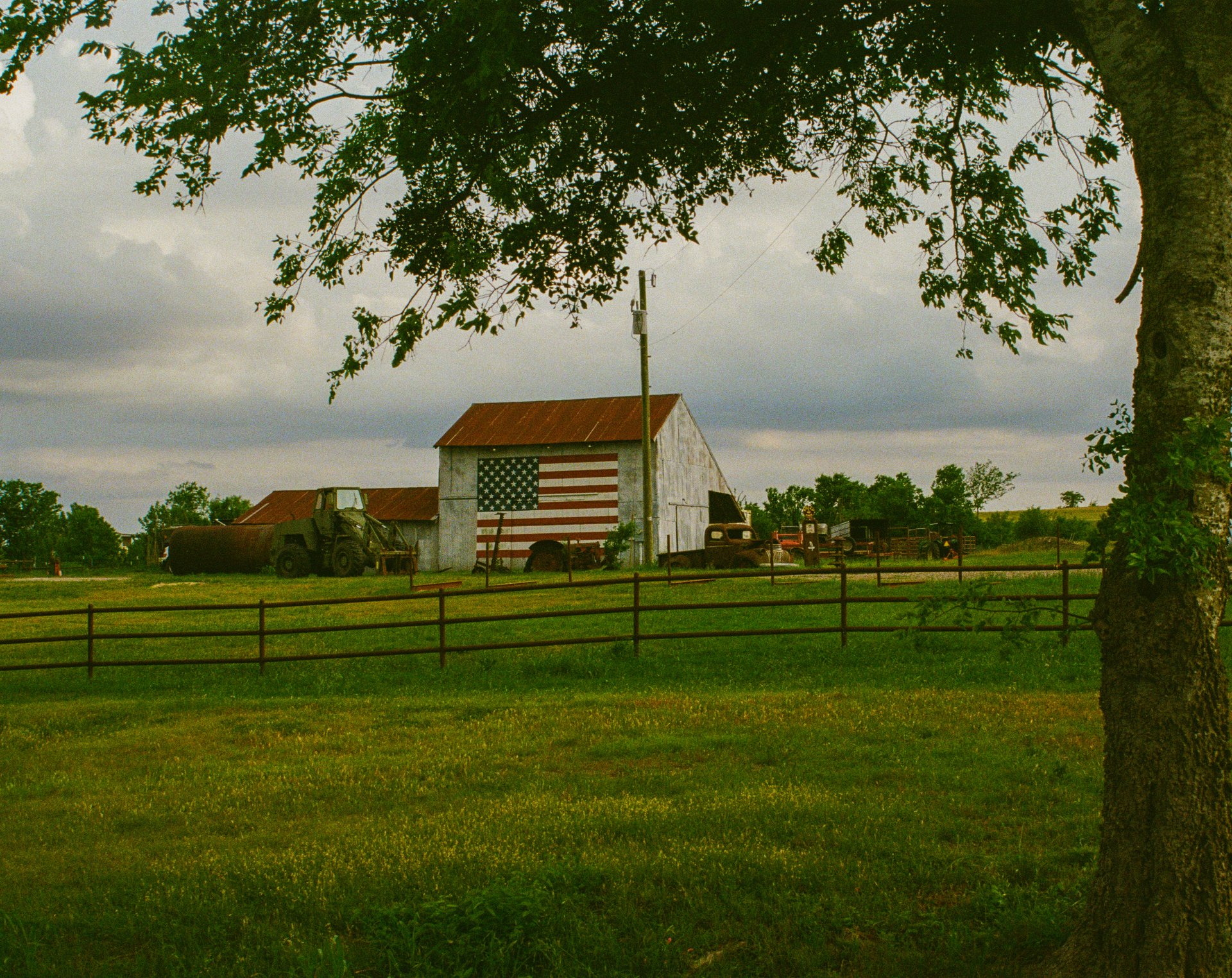 American Flag Barn Rural